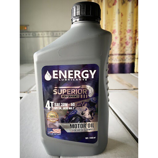 Nhớt Xe Máy Energy 4T SN CHÍNH HÃNG Dầu Nhớt Xe Máy Nhập Khẩu Từ Mỹ 946ml