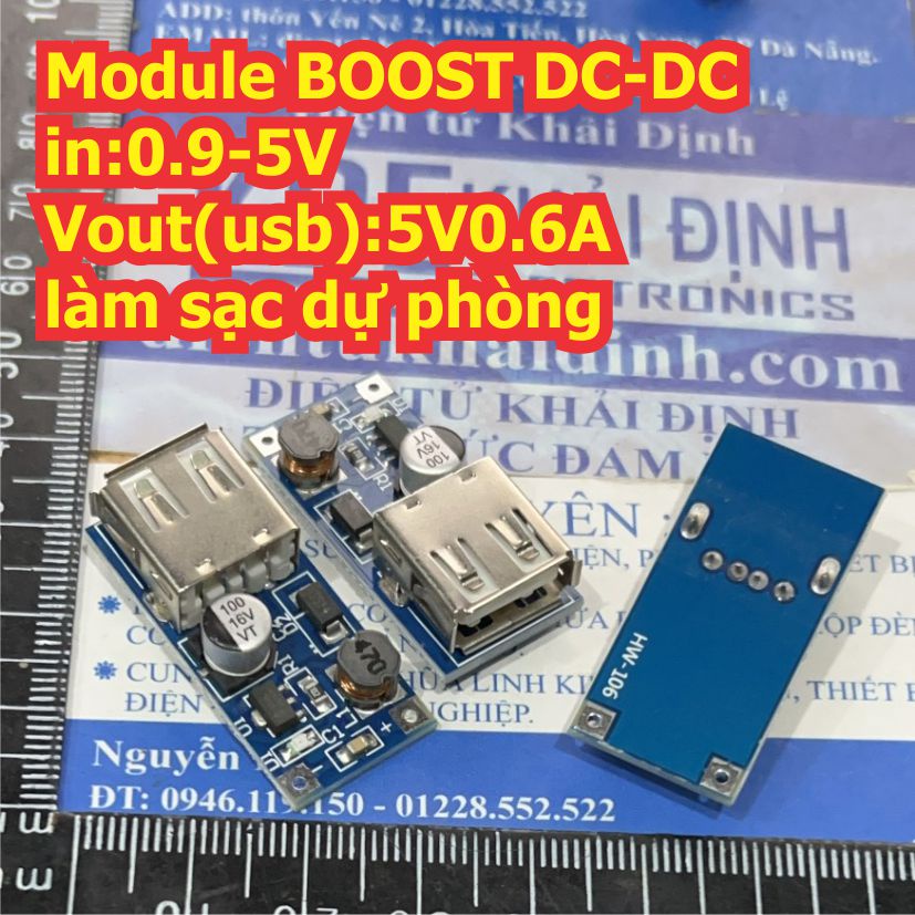 2 cái Module BOOST nâng áp DC-DC in:0.9-5V Vout(usb):5V0.6A làm sạc dự phòng kde0126