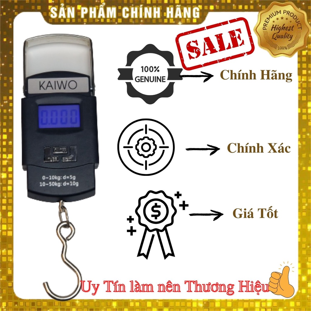 Cân điện tử cầm tay chính hãng, Cân cầm tay mini Chính hãng KAIWO 50Kg cho Kết Quả Chính xác tuyệt đối