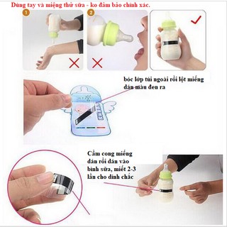 XẢ LỖ -Miếng dán đo nhiệt độ sữa cho bé - Khi mẹ đo nhiệt độ sai, nếu nước quá nóng sẽ khiến bé bỏng lưỡi & đường ruộtng