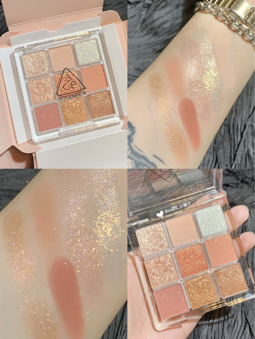 [Hàng mới về] Bảng Phấn Mắt 3ce 9 Vỏ Màu Trong Suốt Đẹp Mắt | BigBuy360 - bigbuy360.vn