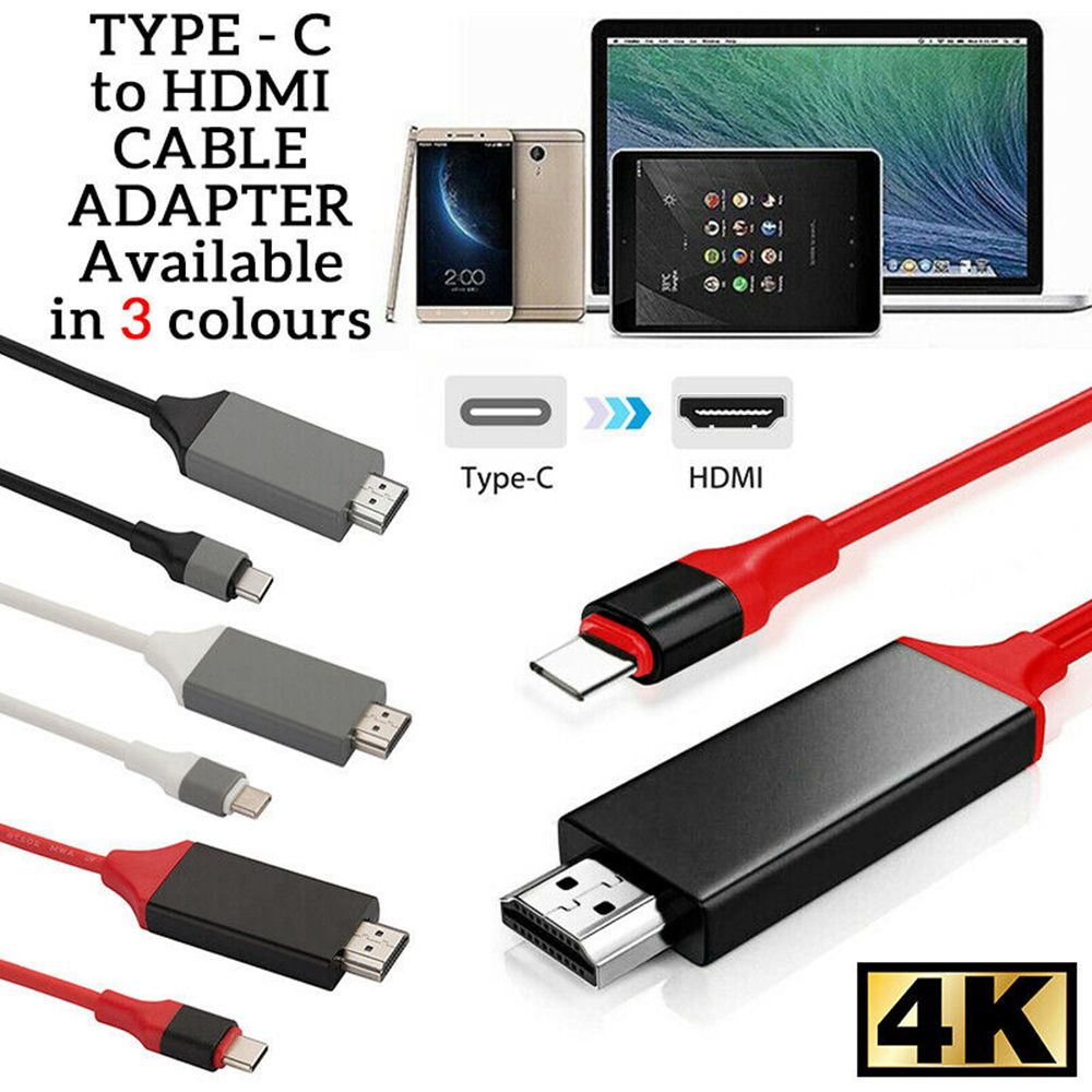 Cáp Chuyển Đổi USB Type-C Sang HDMI HD 1080P TV HDTV 4K*2K 2M USB 3.1 Nhiều Màu Sắc Chất Lượng Cao