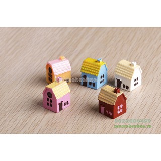 Mô hình ngôi nhà mini sắc màu phụ kiện làm tiểu cảnh Terrarium cây cảnh mini
