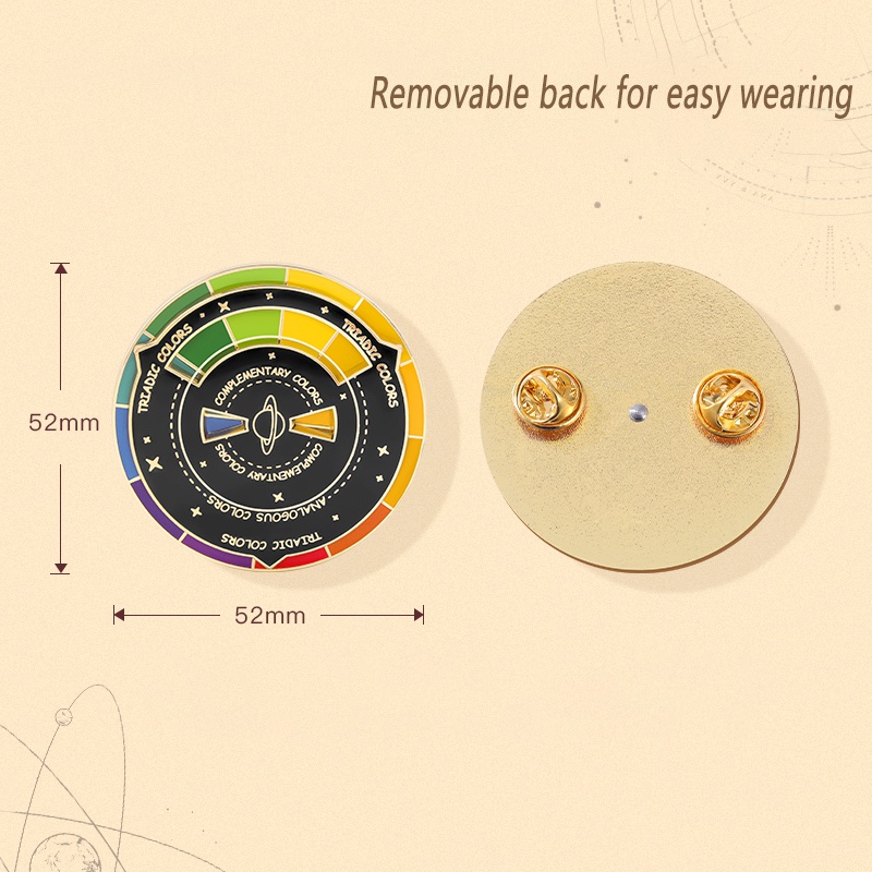 Ghim cài áo QIHE JEWELRY hình la bàn nhiều màu sắc độc đáo