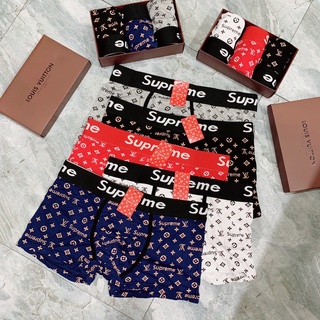 Quần Sịp Đùi Quần Lót Nam Supreme LV Cotton 100% Thoáng Mát Siêu Thấm Hút Mềm Mịn