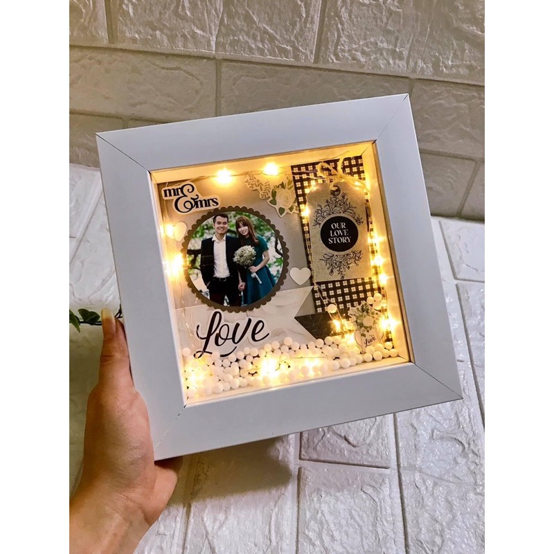 Khung ảnh 3D - khung ảnh nổi lòng khung 15x15cm dáng hộp ( cả khung 21x21)