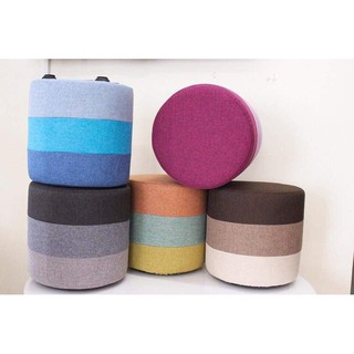 Ghế đôn dáng cao họa tiết màu sắc bọc nỉ cao cấp