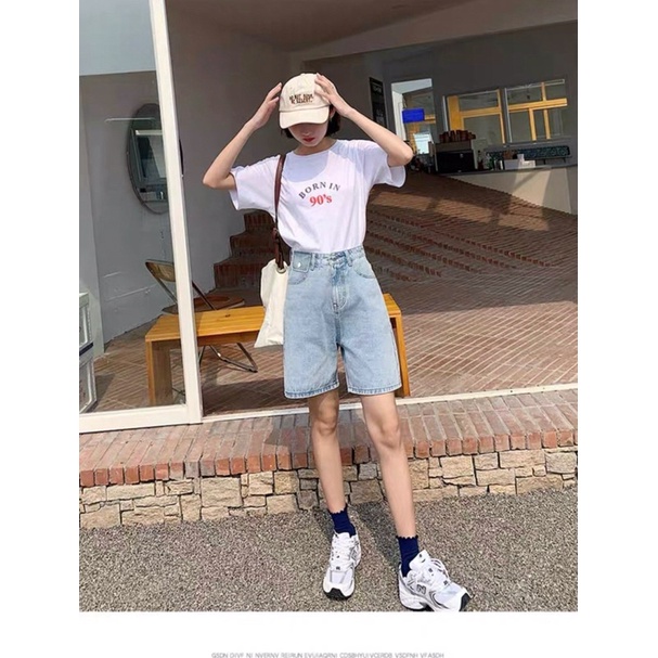 Quần Short Ngố Jean Nữ Bigsize Lưng Cao Túi Nắp Kiểu Một Bên Thời Trang VNXK Ms100