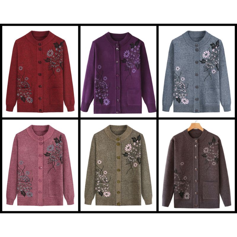 [7 Màu]Áo Len Cài Cúc Cho Bà, Má, Dì,Mợ | BigBuy360 - bigbuy360.vn