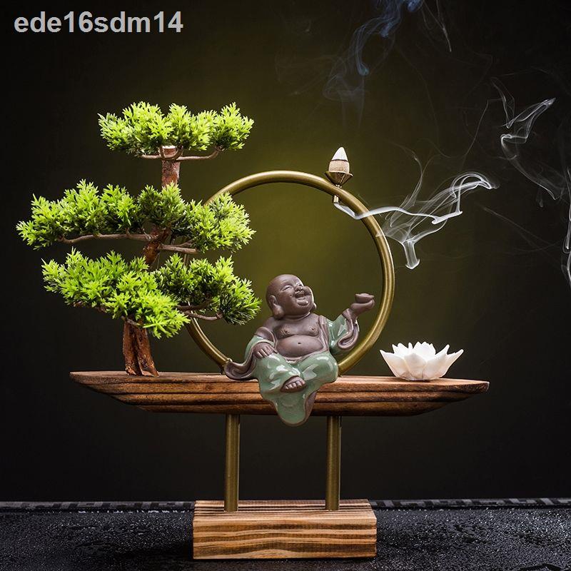 ✉ ☄ ( Sẵn)◇✕✻Dòng chảy ngược sáng tạo lư hương gia dụng trong nhà gỗ đàn thắp hiên trang trí phòng khách đường về Đồ thi