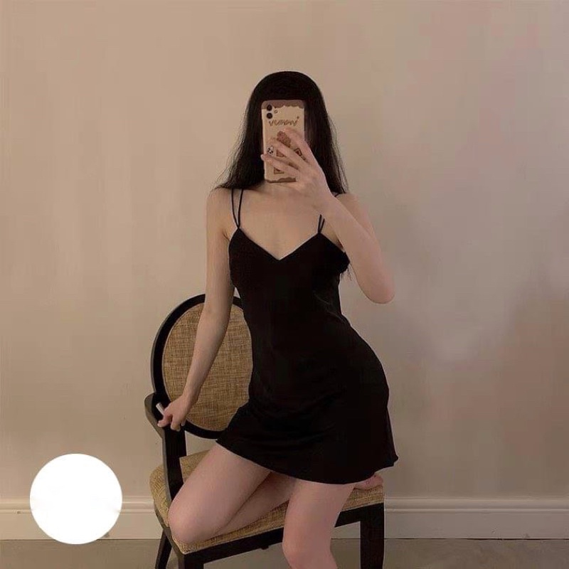 Váy ngủ lụa mềm mại sexy đan dây quyến rũ FREE SHIP