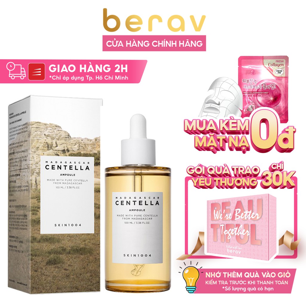 [100ml] Tinh Chất Rau Má Skin1004 Giảm Mụn, Làm Dịu & Phục Hồi Da Nhạy Cảm Serum Madagascar Centella Ampoule 100ml