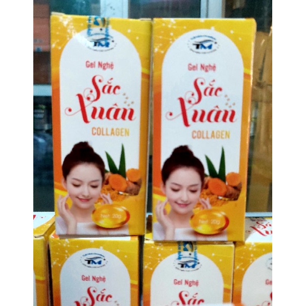 Gel Nghệ Sắc Xuân Collagen , Mờ Sẹo ,Hết Thâm, Dưỡng Ẩm Da,Làm Mềm Da Tuýp 20g