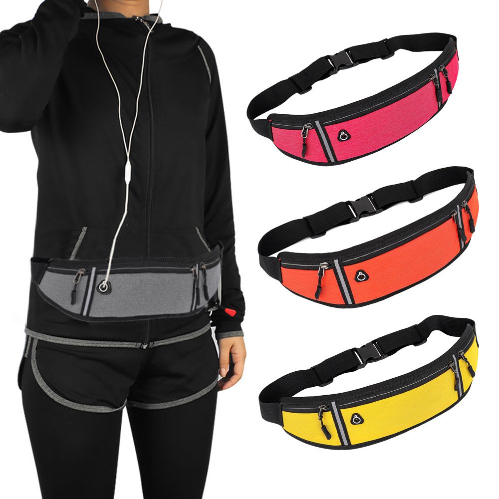 Túi đeo thắt lưng có dải phản quang nhỏ gọn kháng nước nhiều màu sắc thời trang cho nam và nữ