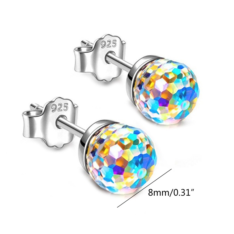 Bông Tai Đính Đá Hình Quả Cầu Nhiều Màu Sắc Dành Cho Nữ