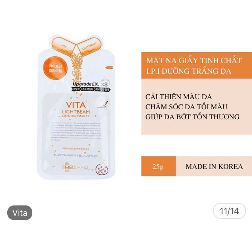 Mặt nạ giấy mediheal, mặt nạ dưỡng da dưỡng ẩm chống lão hóa cấp ẩm | BigBuy360 - bigbuy360.vn