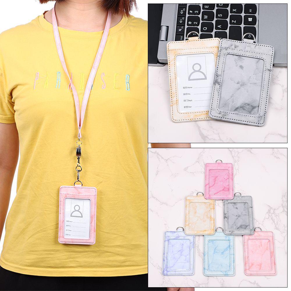 Dây Đeo Thẻ ID Bằng Da PU Tiện Dụng