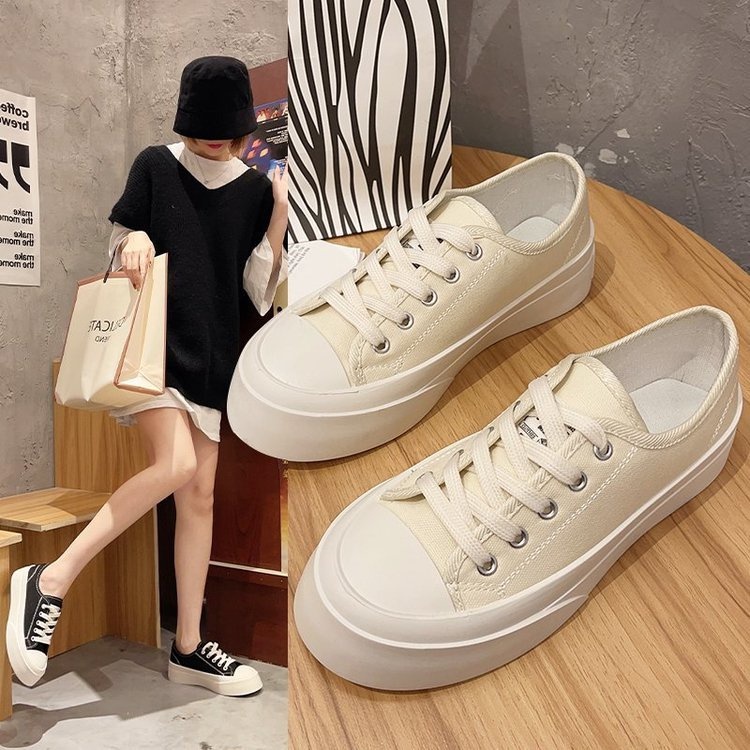 Giày thể thao CV ulzzang nữ đế độn chất vải canvas BASIC 2021