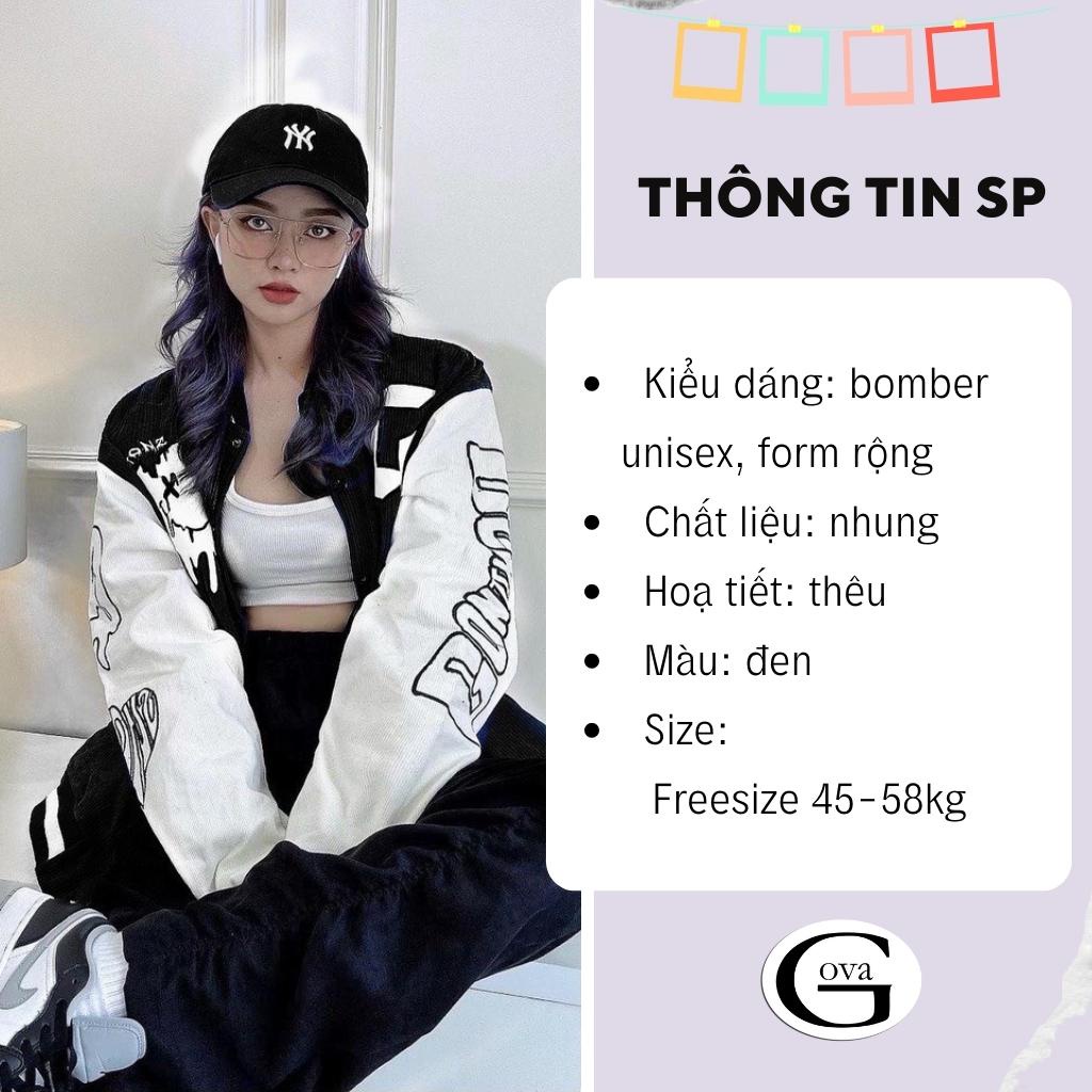Áo Khoác Nhung Gân Tăm GONZ BROS Form Rộng Ulzzang, Áo Khoác Nhung Nam Nữ Cực Đẹp GOVA