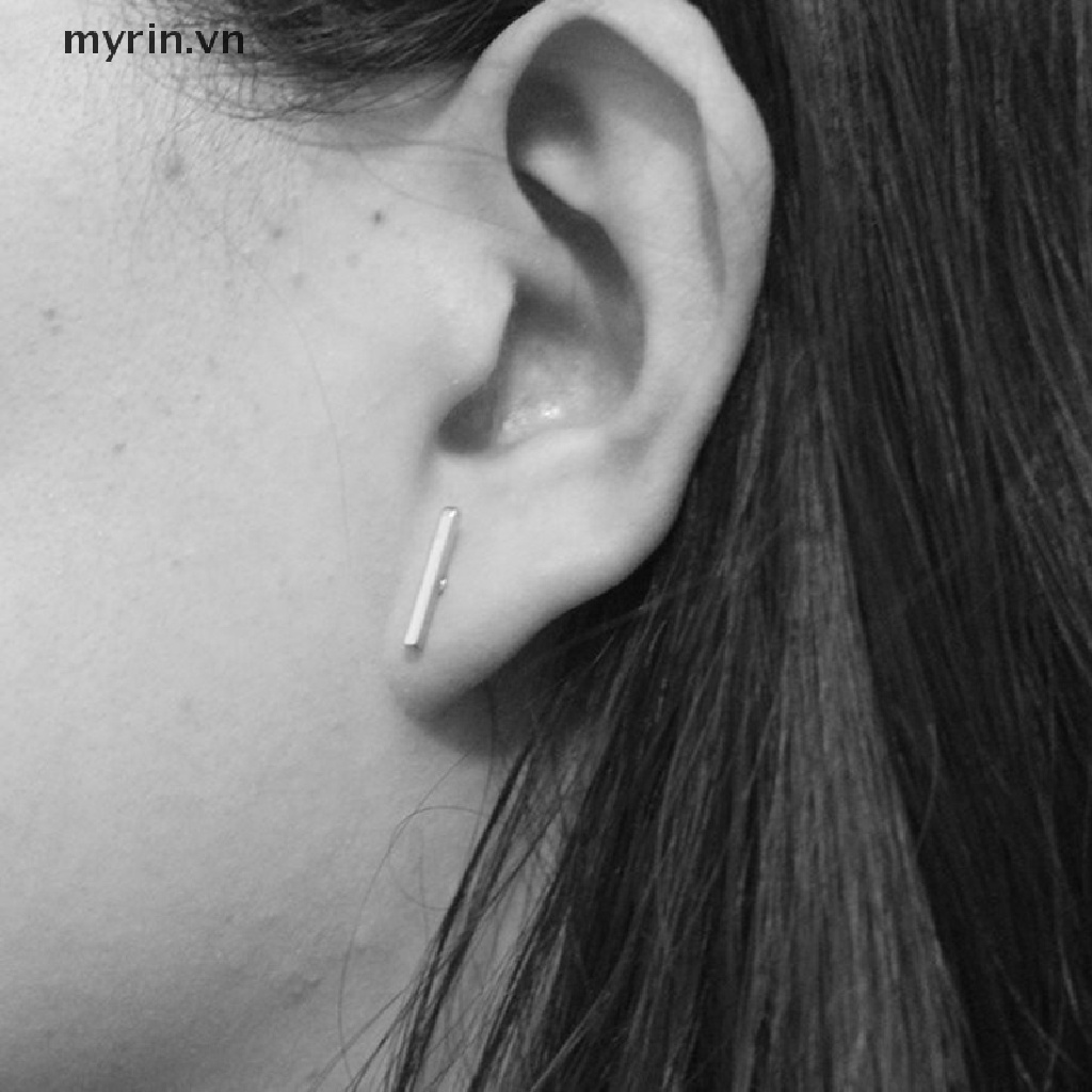 Khuyên Tai Kim Loại Hình Chữ T Thời Trang Cho Nữ