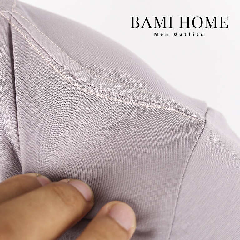 Áo thun nam trơn cổ tròn tay ngắn BAMIHOME áo basic vải cotton chất thun lạnh co giãn, dày dặn, form regular fit AO-01