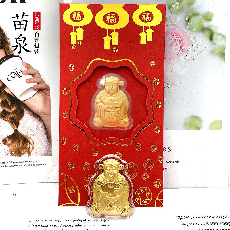Bao Lì Xì xịn Thần Tài Mạ Vàng 24K - Bao Lì Xì May Mắn Rước Tài Lộc