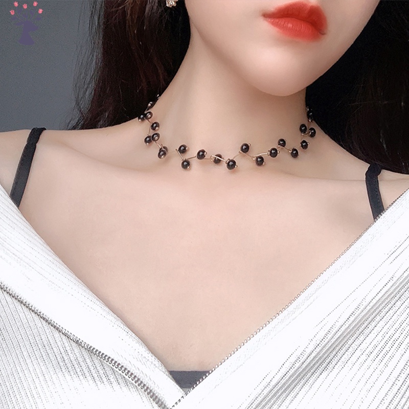 Vòng cổ Ngắn Phối Hạt Ngọc Trai Đơn Giản Thời Trang Cho Nữ