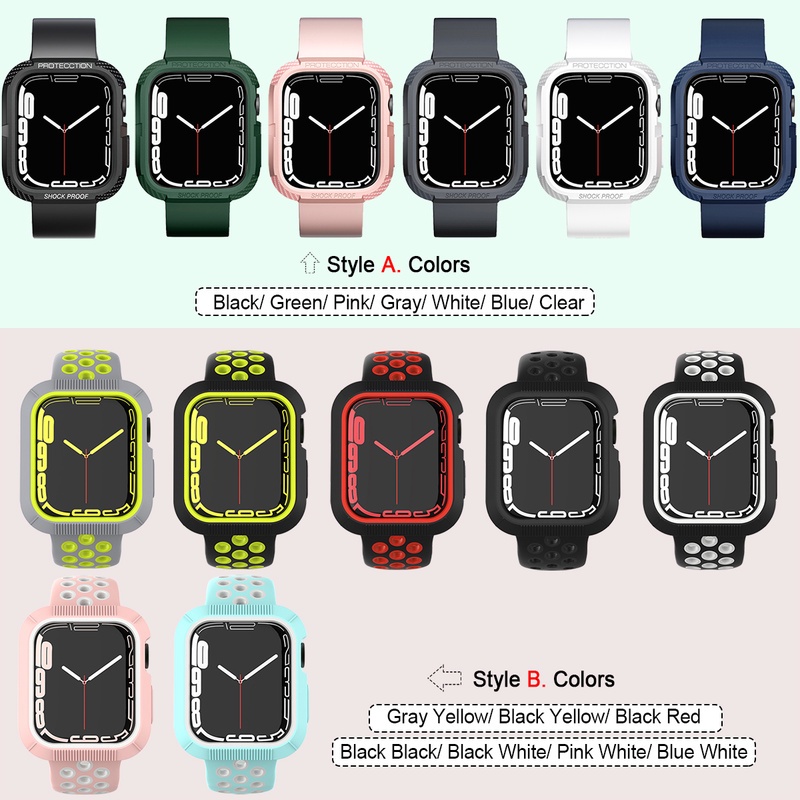 Ốp Bảo Vệ Bằng TPU Mềm Chống Sốc Cho Apple Watch Series 7/SE/6/5/4/3/2/1 45mm 41mm 38mm 40mm 42mm 44mm