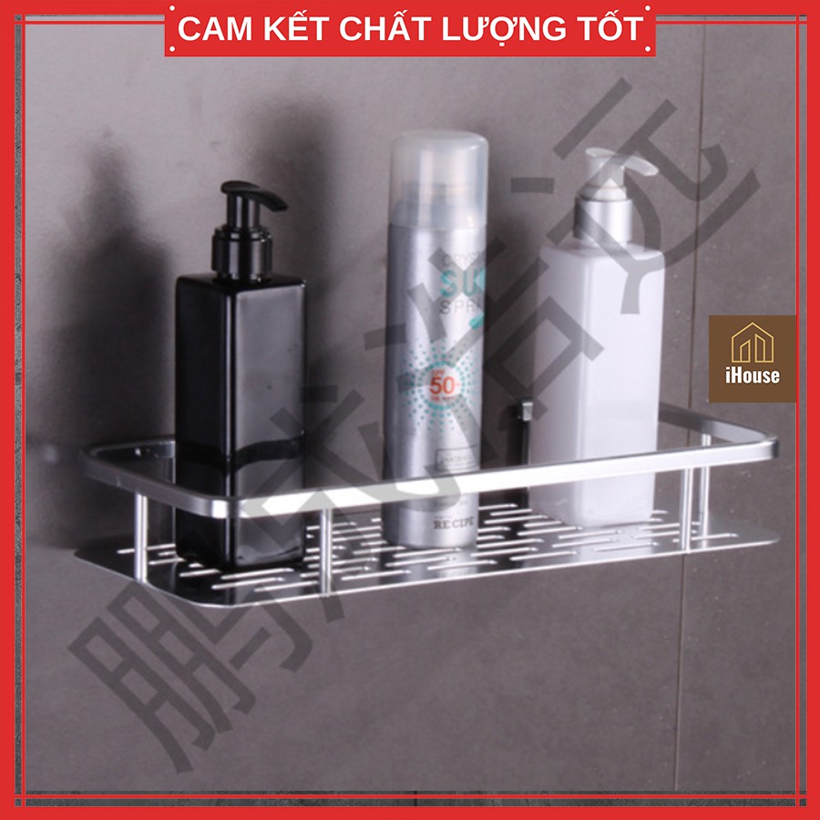 Kệ góc inox nhà tắm 2 tầng hợp kim nhôm màu trắng, Kệ phòng tắm inox, Kệ góc dán tường &amp; khoan vít nhà tắm đa năng