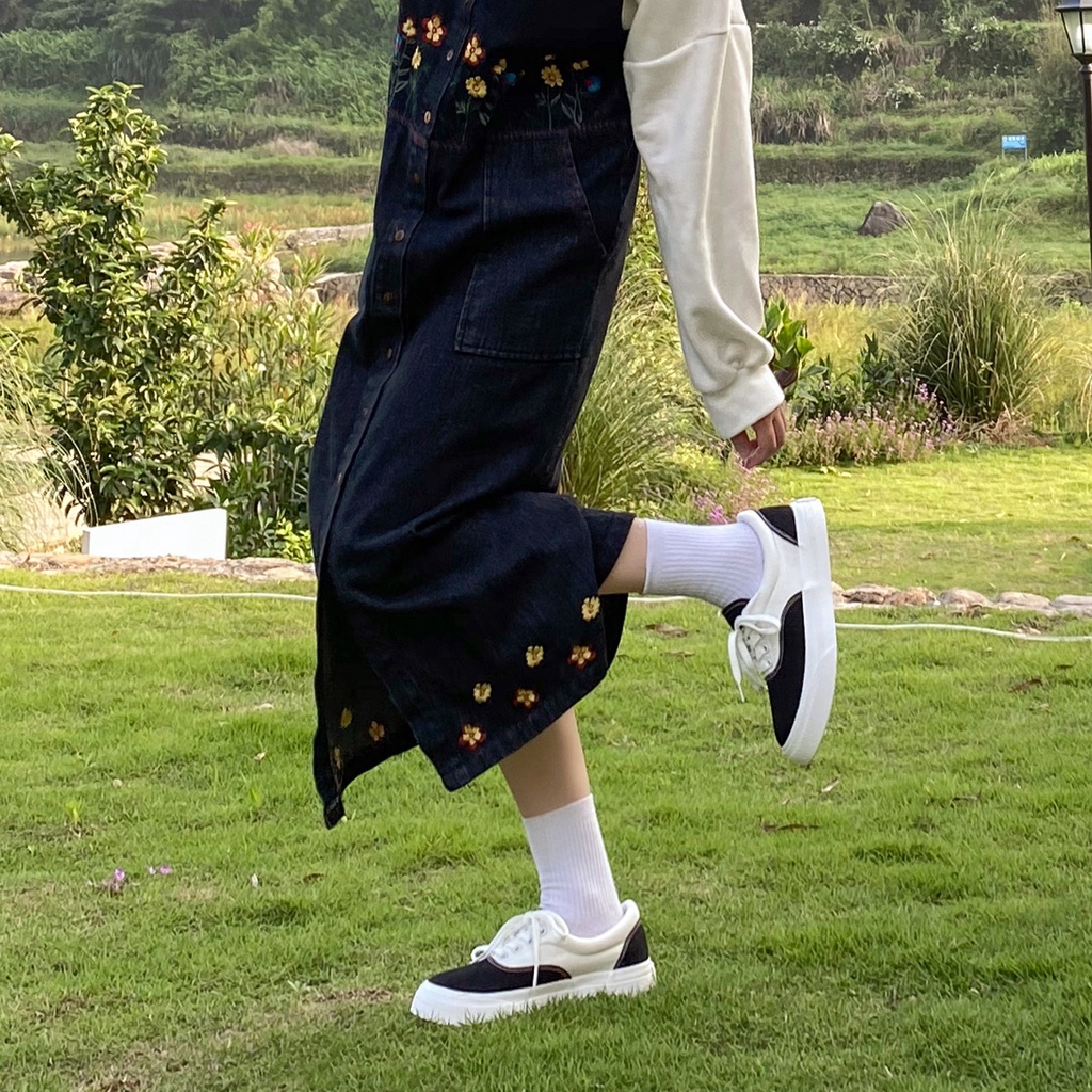 Mistery Giày thể thao trắng vải canvas cao 3cm cho nữ MIS-503