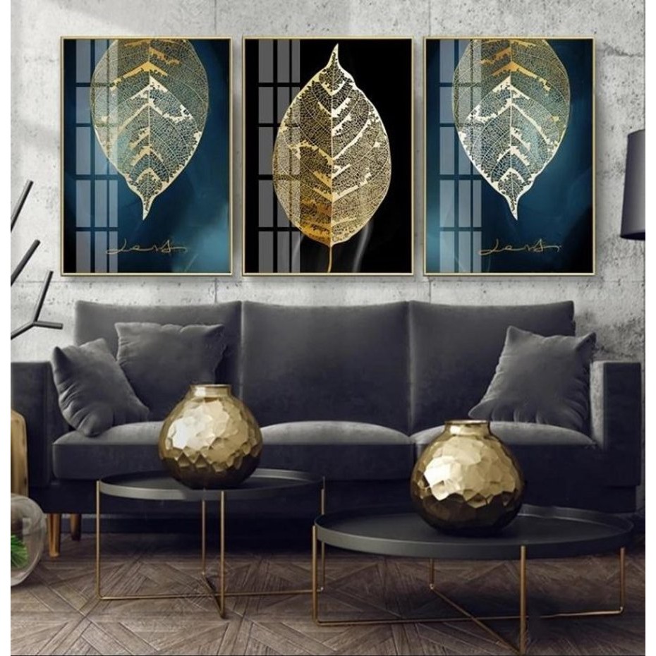 [HCM] Tranh treo tường canvas lá vàng nghệ thuật decor trang trí phòng khách và phòng ngủ có khung cao cấp khổ lớn 40x60