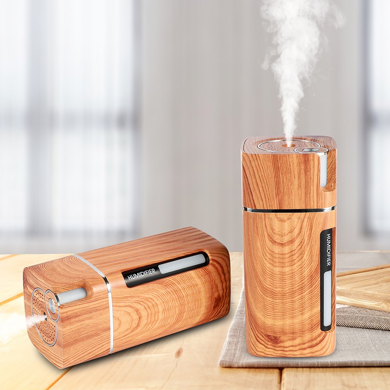 Siêu đẹp - Máy Phun Sương tạo ẩm, khuếch tán tinh dầu vân gỗ - cổng USB dùng cho ô tô,  phòng điều hòa...