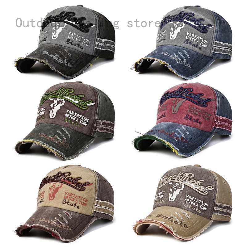 Mũ Lưỡi Trai cotton Thêu Chữ Phong Cách vintage