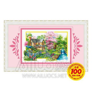 Tranh thêu chữ thập Nhà mùa Xuân 21876 (90x60) chưa thêu