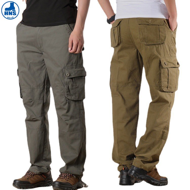 Quần lính túi hộp HNS25 kaki cotton bền đẹp - 6 màu cơ bản xanh, đen, xám, nâu, kaki