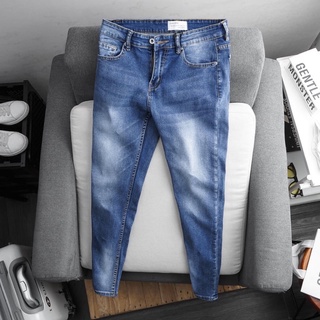 Quần bò nam xịn VNXK ống ôm nhẹ jean co giãn