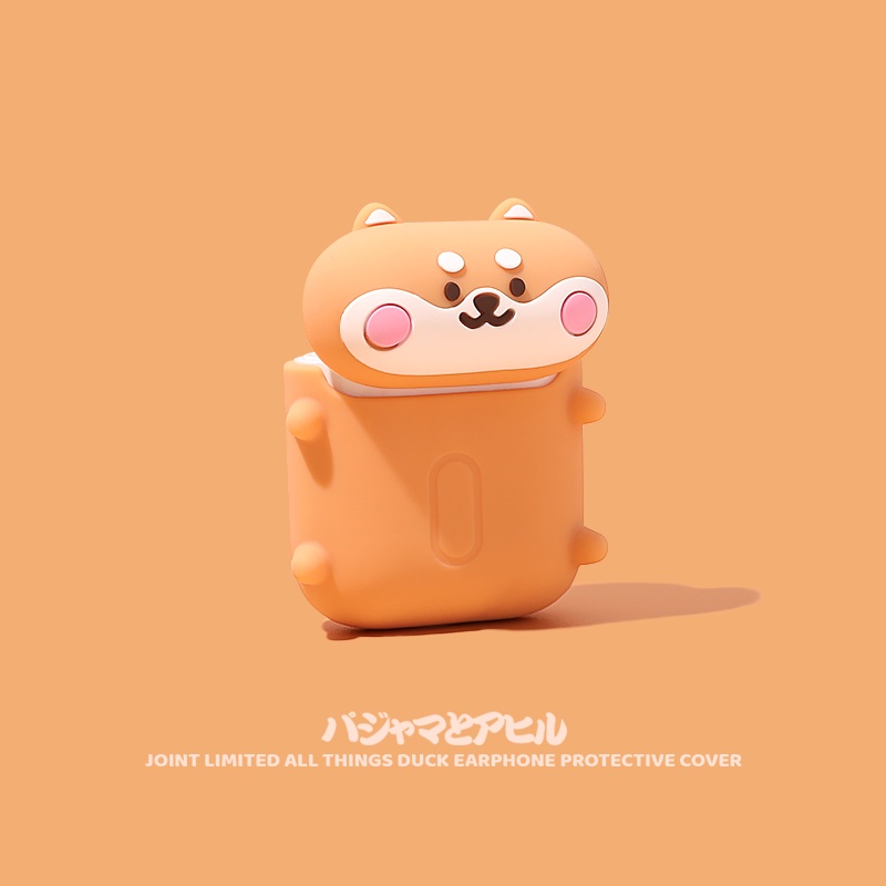 Vỏ bọc hình thú cưng dễ thương bảo vệ hộp sạc tai nghe không dây airpods 1 2 3 pro in