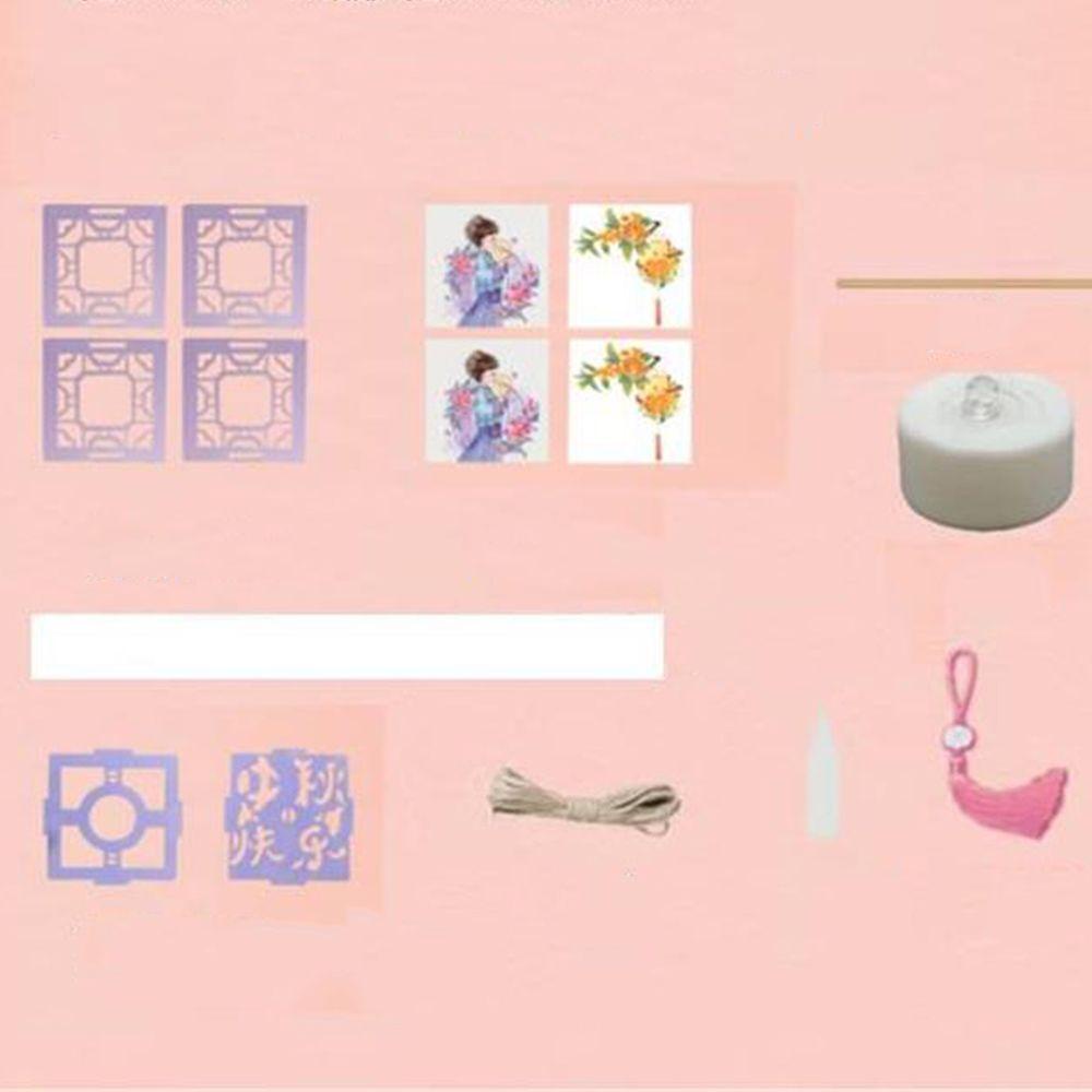 Lồng Đèn Gỗ Hình Khối Lập Phương Trung Quốc Truyền Thống DIY 3 Vừa
