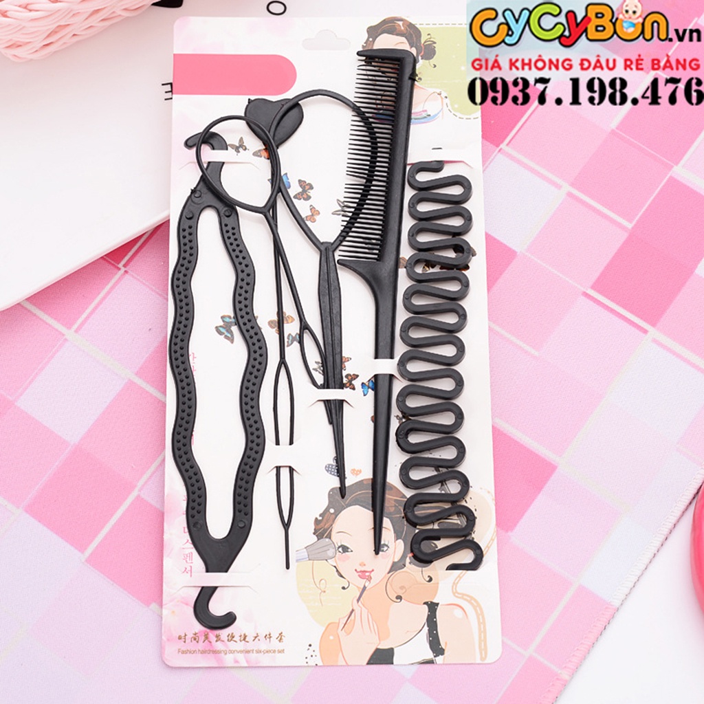 Bộ Dụng Cụ Tạo Kiểu Tóc Cho Bé Gái Gồm 6 Món Siêu Tiện Lợi