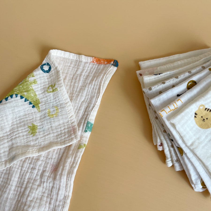Khăn sữa xô muslin organic CHIPMUNK,thấm hút nhanh, không xù sợi an toàn cho da bé sơ sinh, KT 26x26cm
