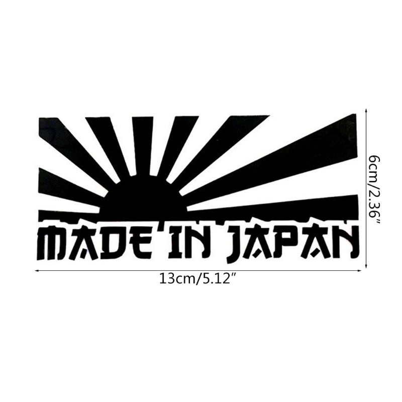 Decal dán trang trí xe hơi in chữ Made In Japan 13x6cm
