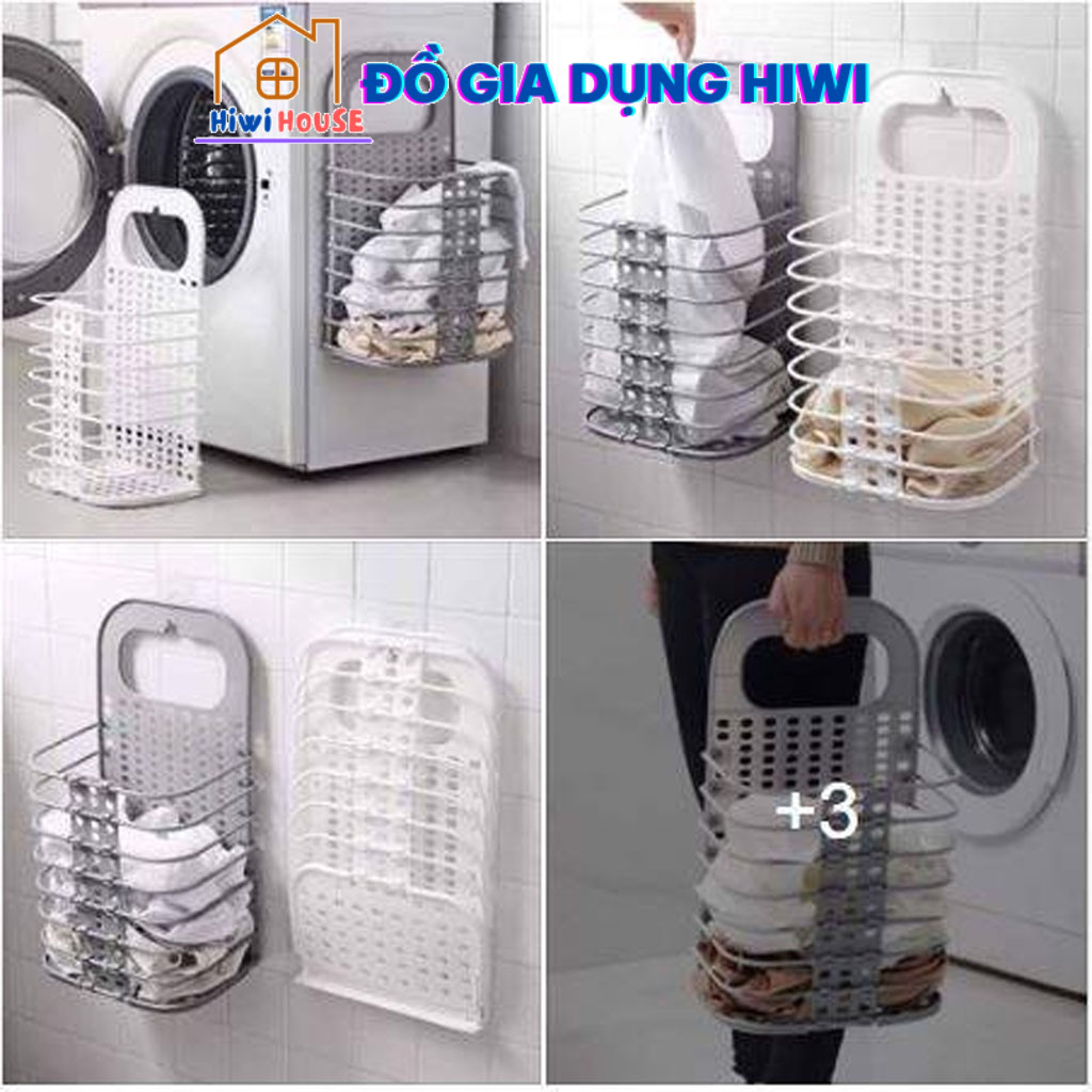 Giỏ đựng đồ đa năng, giỏ đựng quần áo treo tường thông minh gấp gọn- tiện lợi Việt Nhật