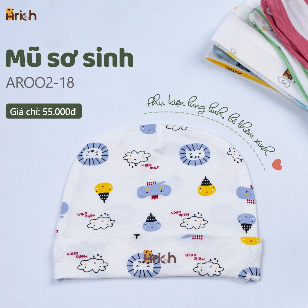 Mũ sơ sinh Arich họa tiết cho bé yêu