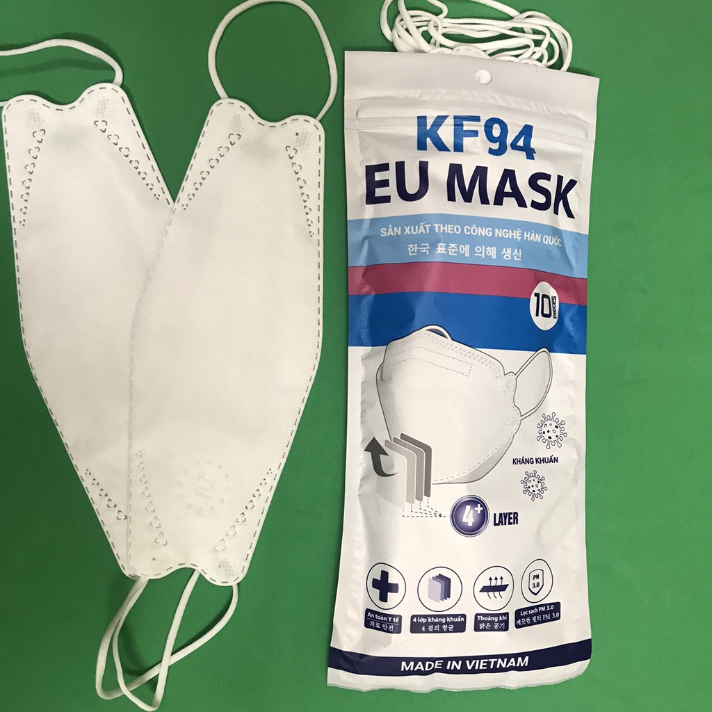 10 CHIẾC Khẩu trang  4d KF94 EUMASK Chống Bụi Mịn Và Kháng Khuẩn Hàng đẹp khẩu trang y tế kiểu dáng Hàn Quốc | BigBuy360 - bigbuy360.vn