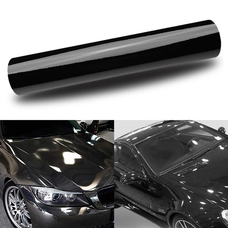 Miếng Dán Vinyl Màu Đen Bóng Phản Quang Tự Dính Trang Trí Xe Hơi / Xe Máy / Laptop