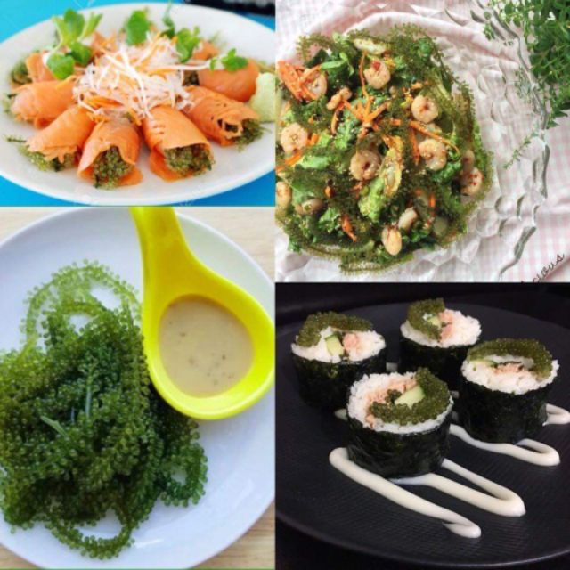 5 gói rong nho tách nước Green Food loại 100g + 2 nước chấm mè rang Kewpie 180ml | BigBuy360 - bigbuy360.vn