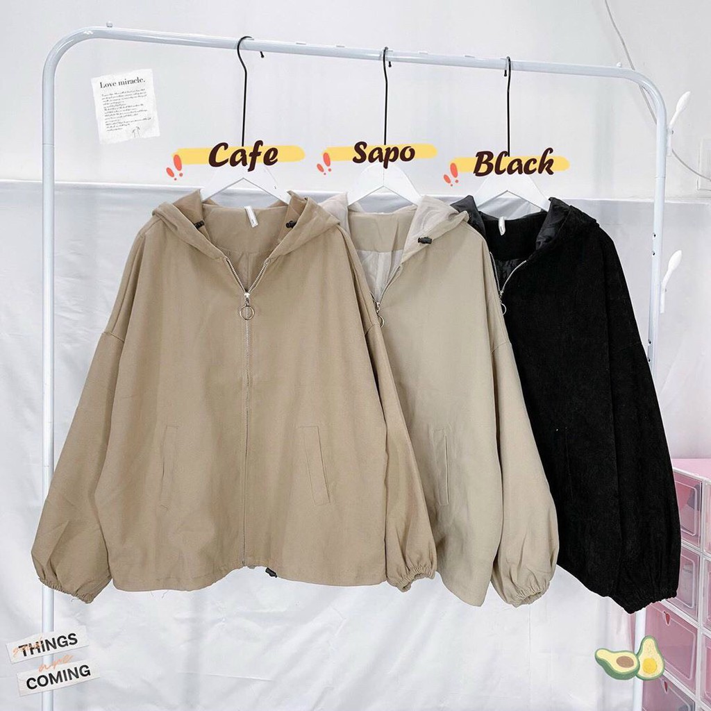 Áo Khoác Kaki 2 Lớp Tay Bồng Cánh Dơi có mũ Ulzzang | BigBuy360 - bigbuy360.vn