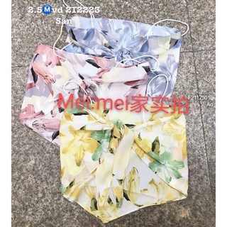 Áo lụa hoa cột nơ lưng 2 dây