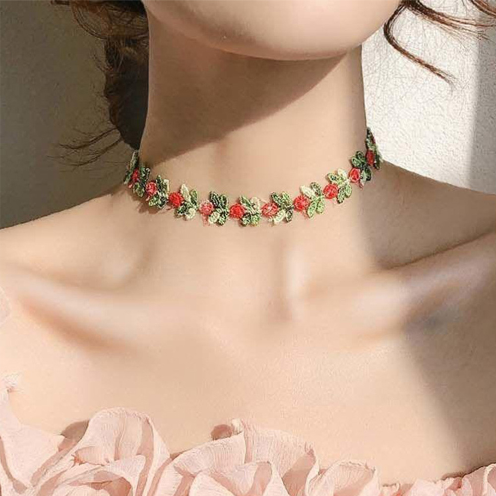 vòng cổ Nữ Mặt Hoa Đính Đá Thời Trang