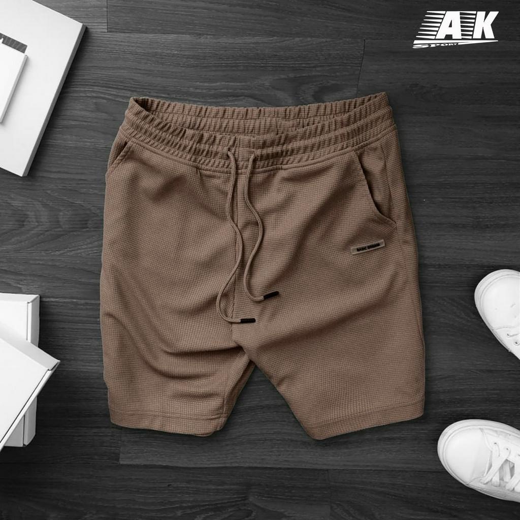 Quần Short nam chất liệu thun cotton Tổ Ong, Quần đùi namcao cấp co dãn thấm hút mồ hôi cực tốt - QTO01 AK Sport